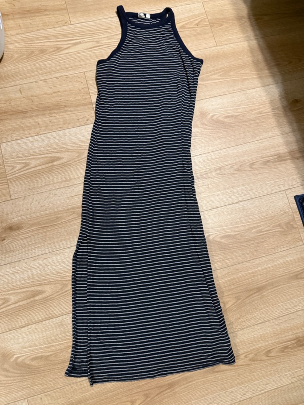 GAP Navy and White Striped Sleeveless Maxi Dress